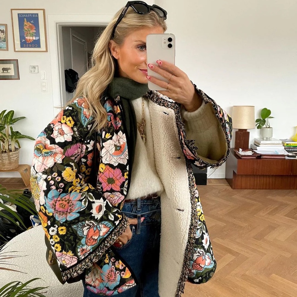 Floral quilted Multicolor Women's Jacket